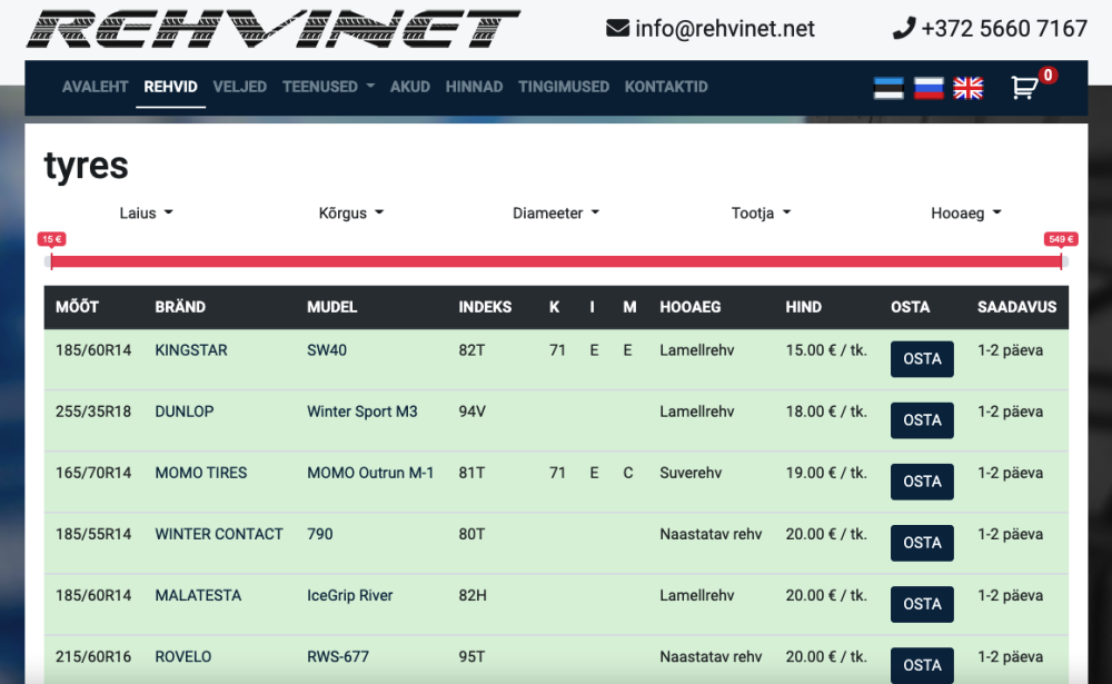 Rehvinet screenshot #3