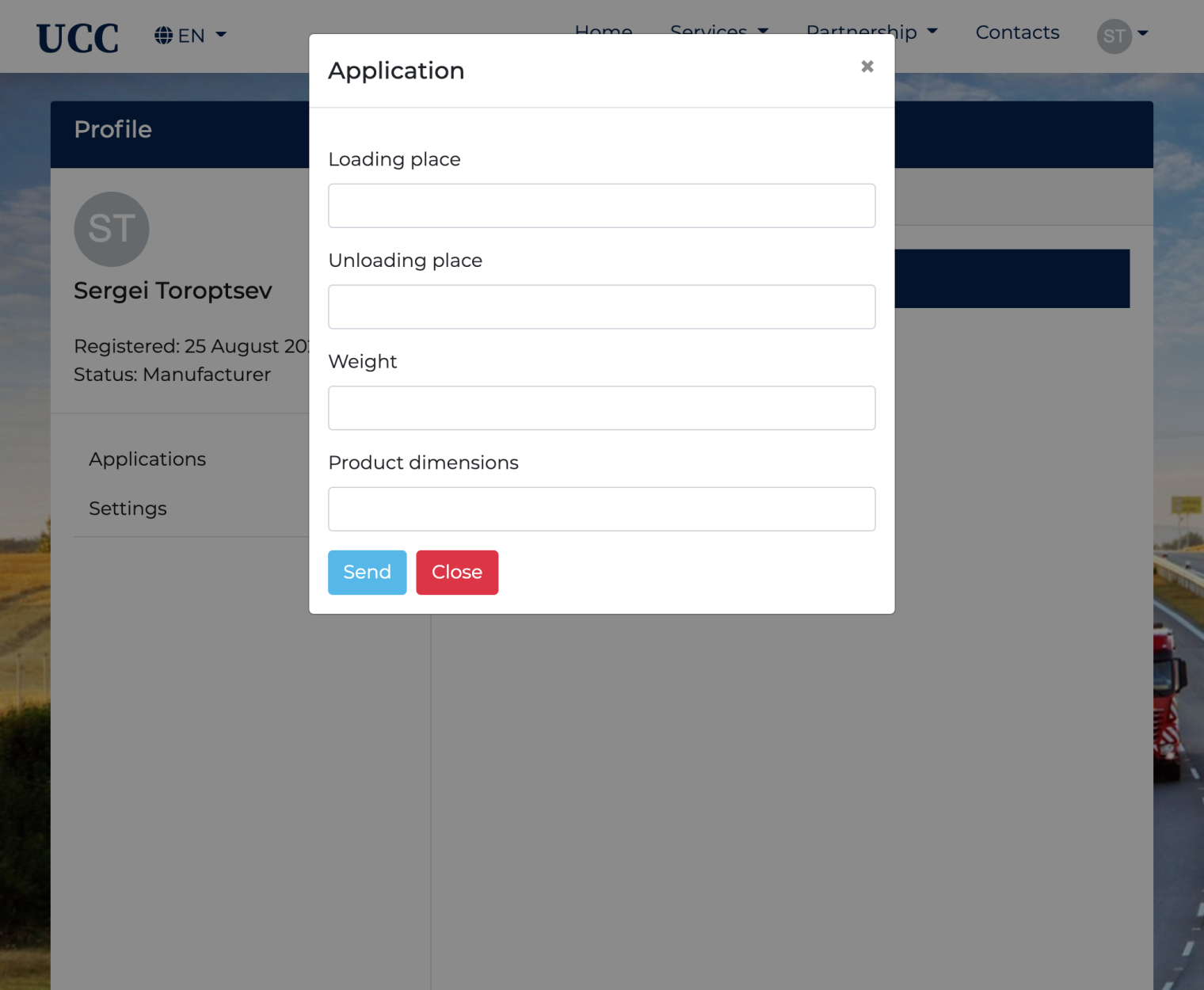 UCCOMPANY Customer area screenshot #2