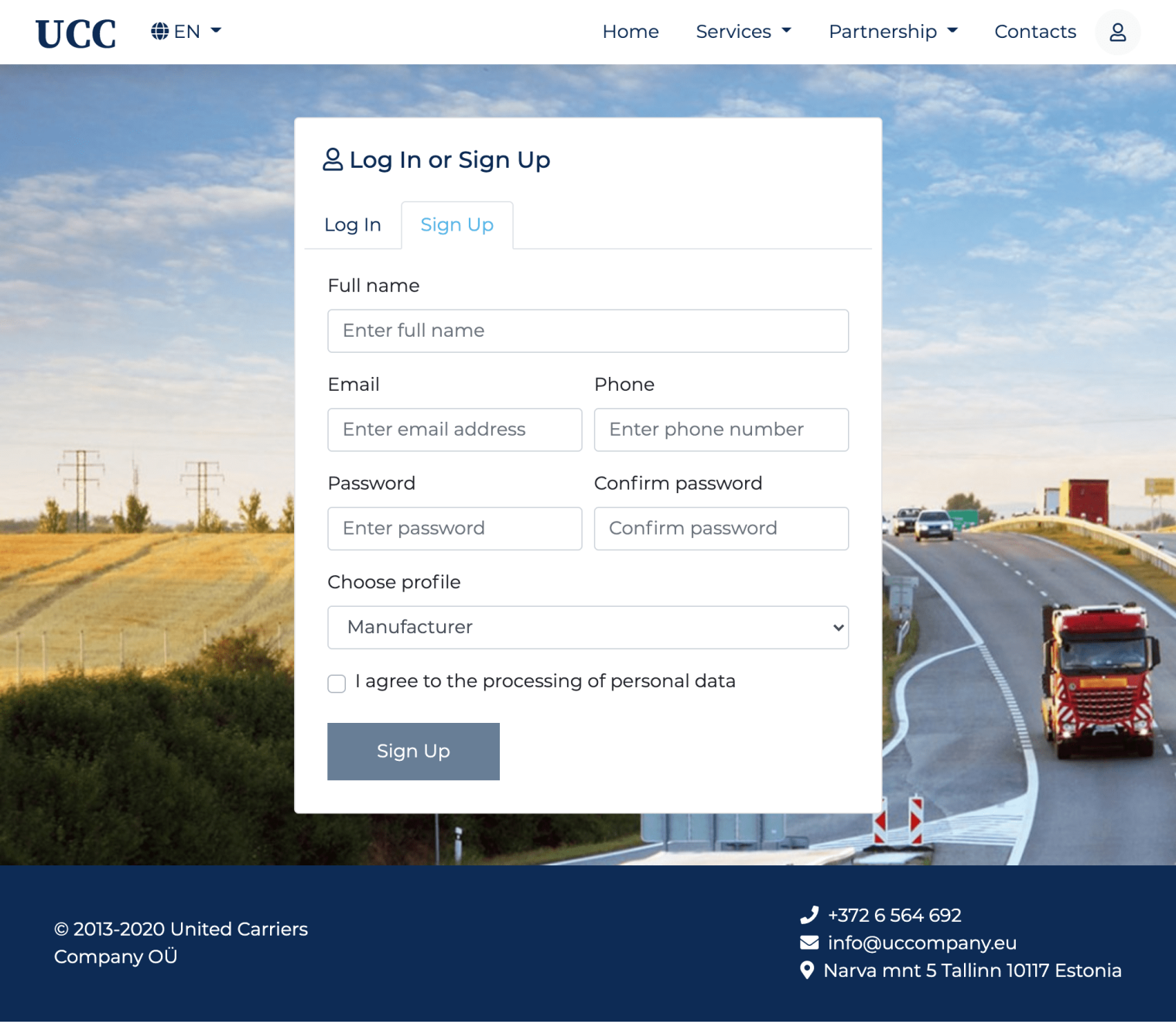 UCCOMPANY Customer area screenshot #3